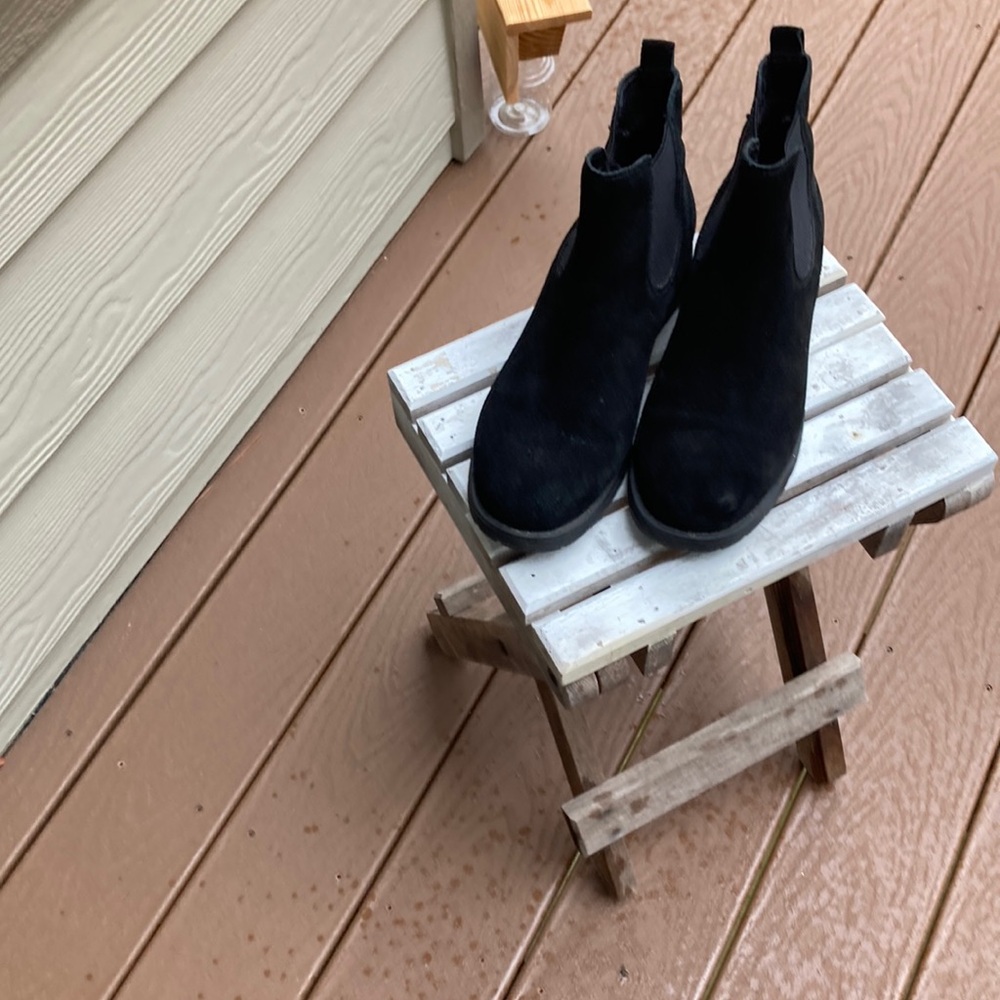 Black Suede Ankle Boots 8.5